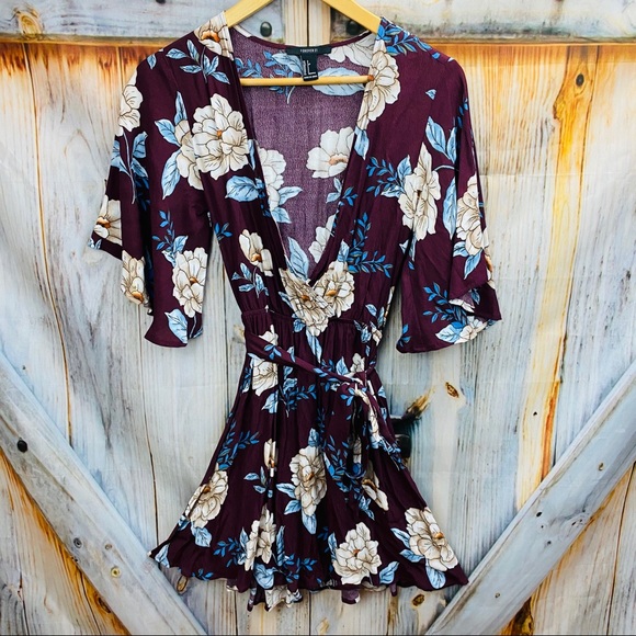 Forever 21 Dresses & Skirts - NWOT FOREVER 21 Wide Sleeve Floral Wrap Dr…